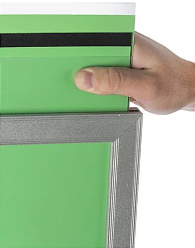 24x36 Poster Floor Stand, 4"/8.5"w, 6/10 Pockets, Double Sided, Wheels - Silver - Image 5