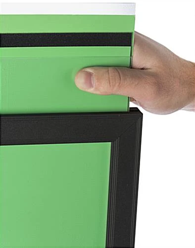 24x36 Poster Floor Stand, 4"/8.5"w, 3/5 Pockets, Double Sided, Wheels - Black - Image 4