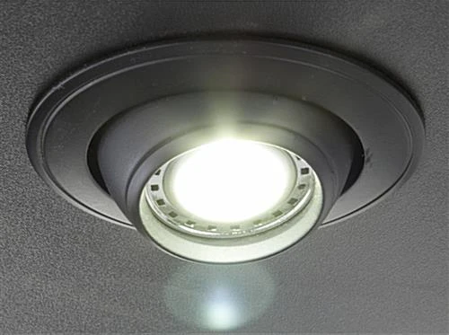 Portable Display Case W/Top & Side Lights, Locking Hinged Door, Carrying Case - Black - Image 3