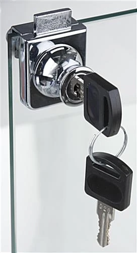 Portable Display Case W/Top & Side Lights, Locking Hinged Door, Carrying Case - Black - Image 6