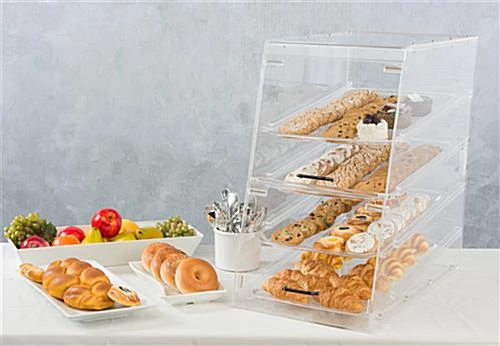 Acrylic Food Display Case For Bakery, (4) Trays, Knock Down Design - Image 6