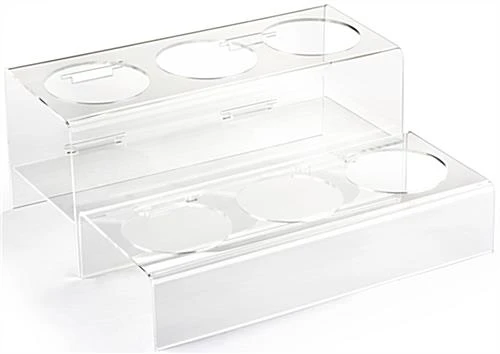 2-Tiered Acrylic Bottle Organizer For Countertop Use, 6 Slots - Clear - Image 2