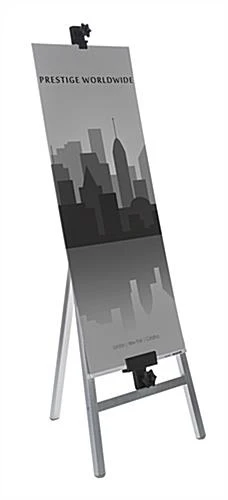 Display Easel For Floor With Adjustable Top And Bottom Clamps - Silver - Image 3