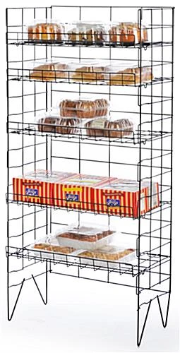25.25”w Bakery Display Rack W/ 5 Adjustable Wire Shelves - Black