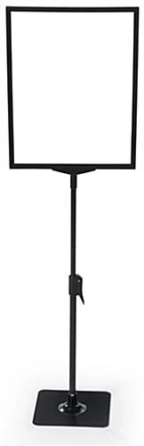 11” X 14” Tabletop Sign Holder, Height Adjustable, Top Insert Frame W/ Lens - Black