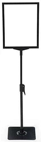 11 X 8.5 Tabletop Sign Holder, Height Adjustable, Top Insert Frame W/ Lens - Black