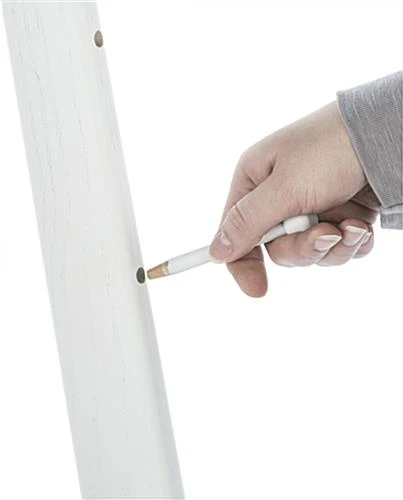 Wood Easel For Floor With Bi-Fold Design, Adjustable Pegs With 8 Set Heights - White - Image 4