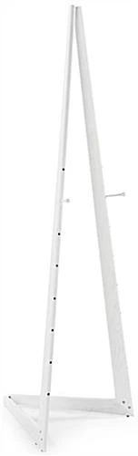 Wood Easel For Floor With Bi-Fold Design, Adjustable Pegs With 8 Set Heights - White