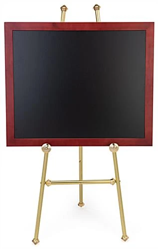 Metal Display Easel For Floor, Decorative Details, Fixed Pegs - Brass Finish - Image 3
