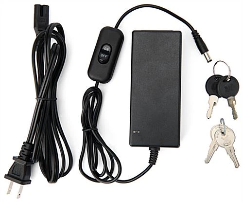 48"w Locking Display Table W/ Tempered Glass Canopy, Sliding Door, LED Light - White - Image 11