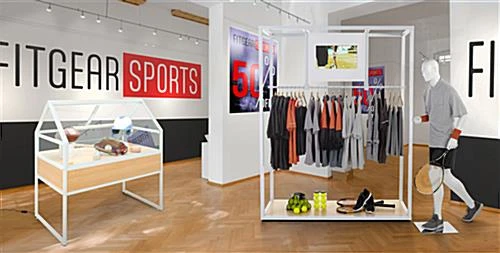 48"w Locking Display Table W/ Tempered Glass Canopy, Sliding Door, LED Light - White - Image 12