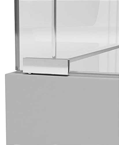 25" Glass Display Case W/ Top Lights, Wheels, Adjustable Shelves, Locking - Silver - Image 5