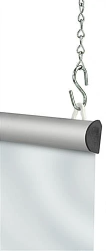 Vinyl Sneeze Shield With Aluminum Snap Rails, Ceiling Hanging - Clear - Image 3