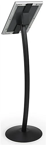 8.5 X 11 Outdoor Menu Floor Stand, Locking Snap Open Frame, Curved Post - Black - Image 3