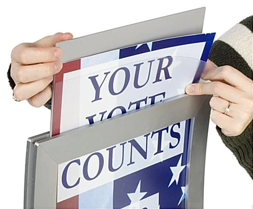 11 X 17 Sign Stand For Floor, Top Insert, S-shaped Curve - Silver - Image 2