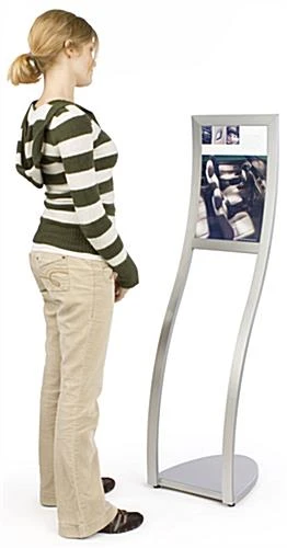 11 X 17 Sign Stand For Floor, Top Insert, S-shaped Curve - Silver - Image 3