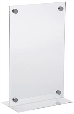 Workshop Series 11” X 17” Acrylic Sign Holder With Silver Standoffs - Clear