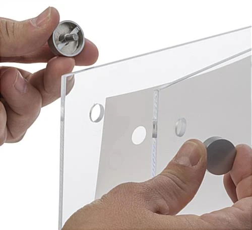 Workshop Series 17β X 11β Acrylic Sign Holder With Silver Standoffs - Clear - Image 3