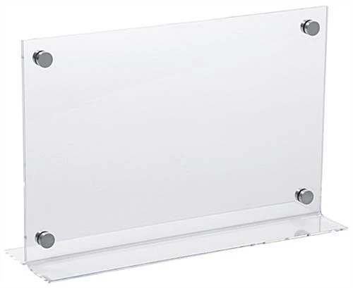 Workshop Series 17β X 11β Acrylic Sign Holder With Silver Standoffs - Clear