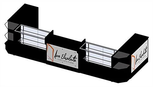 Black Store Counter Configuration W/ 7 Components, Custom Printed Graphic Panels - Image 2