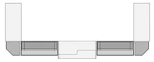 Store Counter Configuration W/ 7 Components, White Finish & Tempered Glass Shelves - Image 4