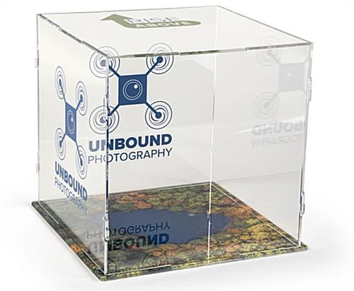 15 X 15 Countertop Display Case, Collapsible, Acrylic, Custom Graphics - Clear - Image 2