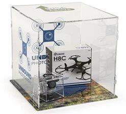 15 X 15 Countertop Display Case, Collapsible, Acrylic, Custom Graphics - Clear