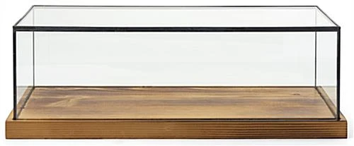 6.75" Countertop Display W/ Lift-Off Top, Black Copper Edging, Wooden Base - Clear - Image 2