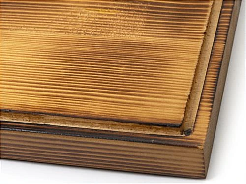 6.75" Countertop Display W/ Lift-Off Top, Black Copper Edging, Wooden Base - Clear - Image 3