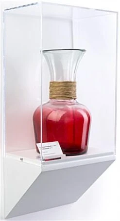 12”w Wall Wedge Display Case W/ MDF Base And Lift Off Acrylic Vitrine - White