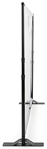 Floor Standing Sneeze Shield, PVC, Portable Aluminum Frame - Clear - Image 3