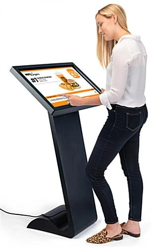 32β Slanted Touch Screen Digital Kiosk, 10pt IR Display, Android OS - Black - Image 7