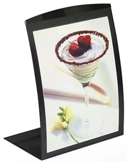 8 X 11.5 Sign Holder For Tabletop, With Magnetic Lens, Curved - Black
