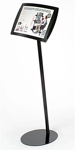 11 X 17 Menu Floor Stand, Magnetic Lens, Curved Frame, Portrait Or Landscape - Black - Image 3
