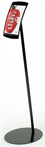 8.5 X 11 Menu Floor Stand, Magnetic Lens, Curved Frame, Portrait Or Landscape - Black - Image 2