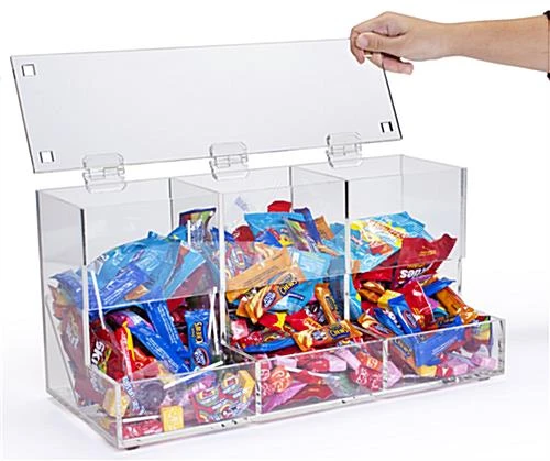 Acrylic Candy Bin For Tabletop Use, 3 Compartments - Clear - Image 2