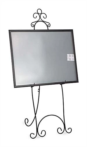 Floor Easel With Ornate Details, Height Adjustable Pegs, 27 X 71-1/4 Inches - Black - Image 3