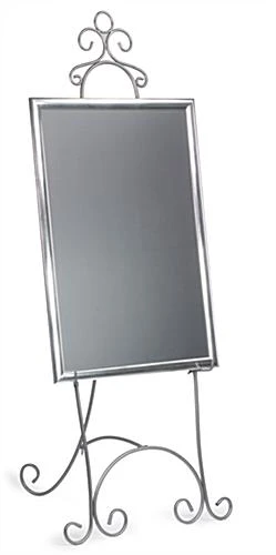 Floor Easel With Height Adjustable Hooks, 27 X 71-1/4 Inches - Silver And Black - Image 3