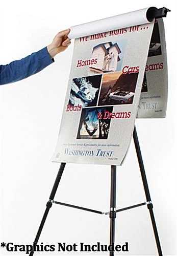 Display Easel For Floor With Clamp For Flip Charts, Adjustable Height - Black - Image 6