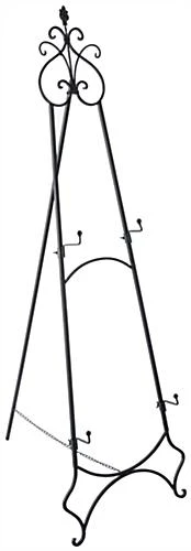 Floor Easel With Decorative Details, 2 Sets Of Height Adjustable Pegs – Black