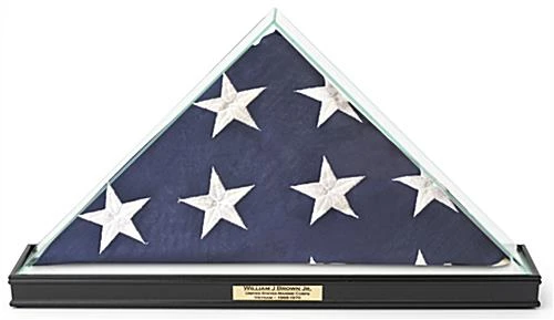 American-Made Wood Flag Case For 5β X 9.5β Flags, Custom Engraved - Black - Image 3