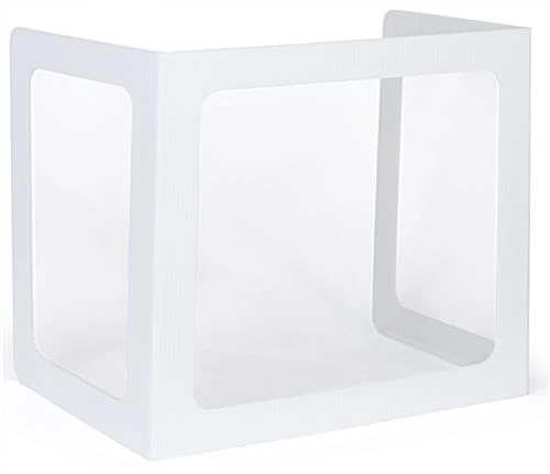 Student Desk Sneeze Shield, 3 Clear Panels, Set Of 20, Folding - White