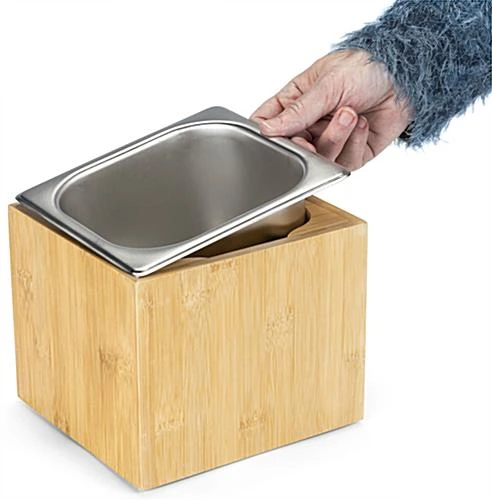 7"w X 6.5"h Ice Housing With Removable Steel Tray - Bamboo - Image 5