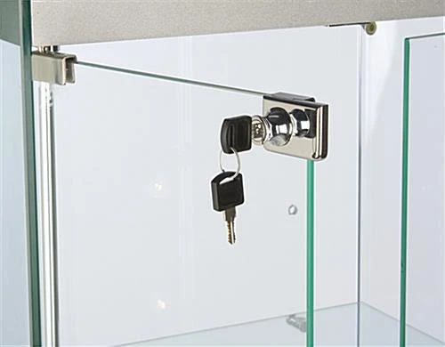 24β Display Case W/ LED Lights, Frameless, Hinged Door, Ships Assembled - Silver - Image 5
