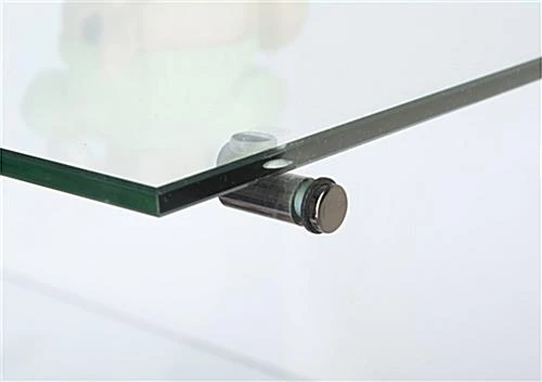 24" Glass Display Case W/LED Lights, Hinged Door,Frameless, Ships Assembled - Black - Image 3