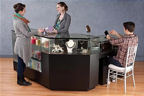 Gloss Black Jewelry Display Case With Hydraulic Lift Opening - Image 4