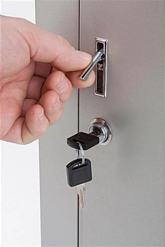 44" Quarter Vision Corner Display Case, W/Drawers, Ships Assembled - Silver - Image 4