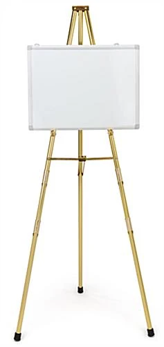 Display Easel For Floor, Tripod Design, 4 Set Display Heights, 6 Feet - Brass - Image 3
