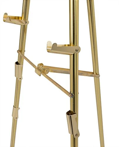 Display Easel For Floor, Tripod Design, 4 Set Display Heights, 6 Feet - Brass - Image 4