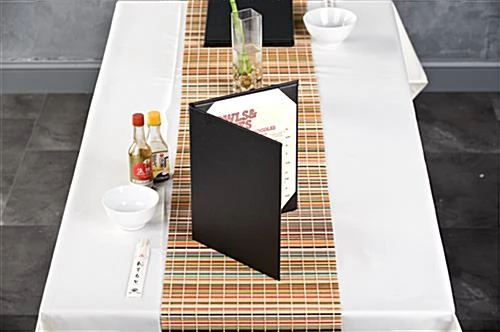 Menu Cover For 8.5 X 11 Menus, Photo Album Corners, Double Panel - Black - Image 3